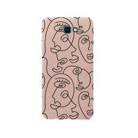 Samsung J7 Prime Face Art Premium Silikonlu Pembe Telefon Kılıfı