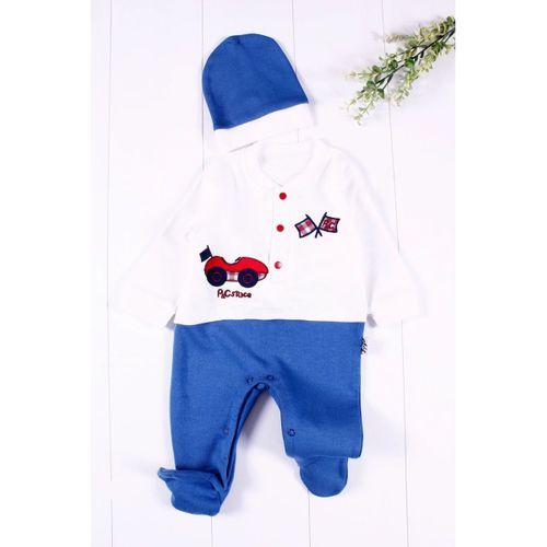 Cars Şapkalı Desenli Bebek Tulumu