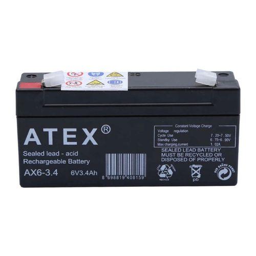 Atex Ax6-3 4 6v 3 4ah Yatay Akü