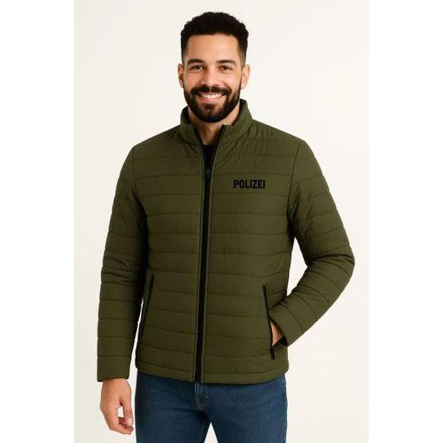 Erkek Mikro Su İtici Kapitone Baskılı Astarlı Fermuarlı Bomber Mont - Haki