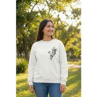 Sevgililer Günü Özel Bisiklet Yaka Baskılı Oversize Sweatshirt - Beyaz