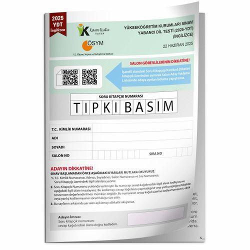 2025 YKS YDT İngilizce ÖSYM Tıpkı Basım Çıkmış Soru Deneme Kitapçığı (Video Çözümlü Türkiye Geneli)
