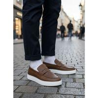 BA0580 Bağcıksız Kuşaklı Yüksek Taban Taba Cilt Erkek Ayakkabı