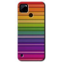 Realme C21 Kılıf HD Desen Baskılı Arka Kapak - Colorful Lines