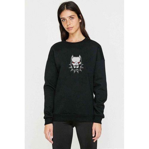 PITBULLS METAL ROCK MUZİK Baskılı Siyah Kadın Sweashirt