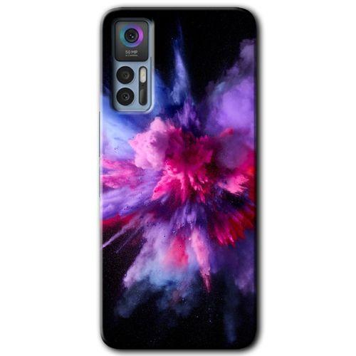 TCL 30 Plus Kılıf HD Desen Baskılı Arka Kapak - Color Splash Purple