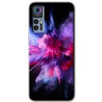 TCL 30 Plus Kılıf HD Desen Baskılı Arka Kapak - Color Splash Purple