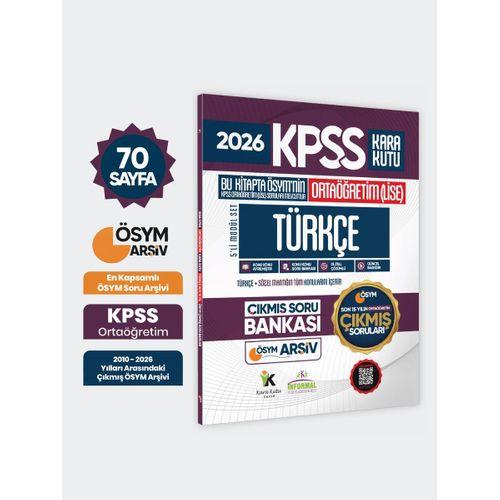 2026 FULLOrtaöğretim KPSS Türkçe Kara Kutu ÖSYM Çıkmış Soru Bankası Son 15 Yıl (Sadece Ortaöğretim)