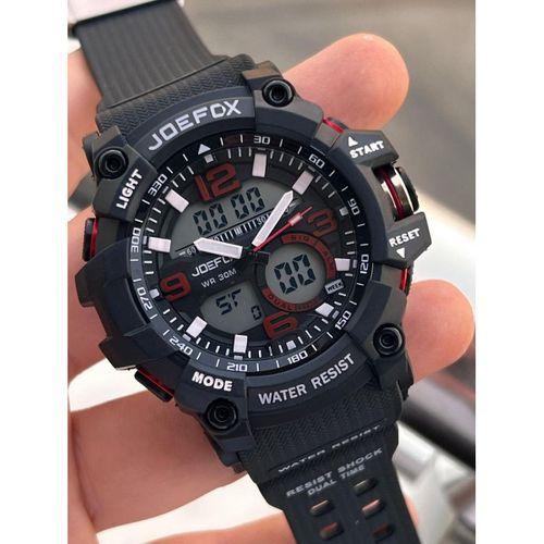 Joefox Digital Ve Analog 2 Yıl Garantili Kronmetre+Takvim+Alarm+Aydınlatma Erkek Kol Saati JOE.BK04