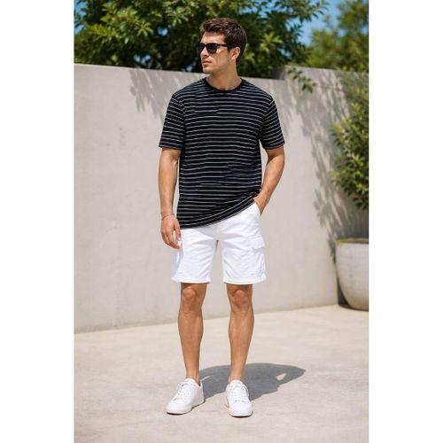 ALEXANDERGARDİ BİSİKLET YAKA ÇİZGİLİ T-SHIRT(ERK-5987)