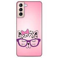 Lopard Samsung Galaxy S21 Plus Uyumlu Kılıf Kediler (12) Koruyucu Silikon Kurdelalı