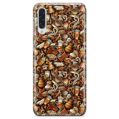 Samsung Galaxy A50s Kılıf Kahve Dünyası Doodle Arka Kapak Koruma Desenli Full Koruyucu