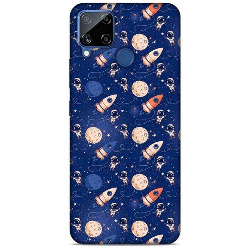 Realme C15 Uyumlu Kılıf Mavi Delisi (30) Silicone Case Galaksi
