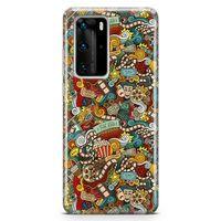 Huawei P40 Pro Kılıf Doodle Yeni Filmler Arka Kapak Koruma Desenli Full Koruyucu