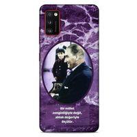 Lopard Samsung Galaxy A41 Uyumlu Kılıf Atatürk (10) Full Koruma Kılıfı