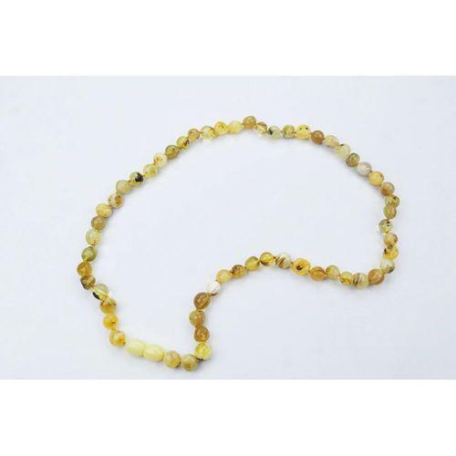 Fosilli  Doğal Kesim Damla Kehribar Yetişkin Kolye