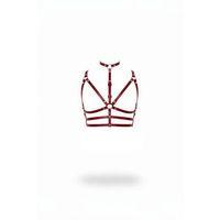 Bordo Göğüs Harness Deri Çok Bantlı Halka Detaylı - Brf235