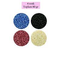 Dökme Cam Kum Boncuk (11/0) 2 mm - 4 Renk - Toplam 80 Gram - BNC401