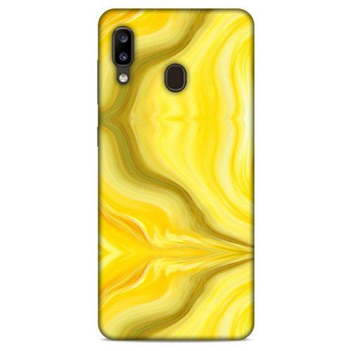 Mermer Desenli (11) Tema Tam Koruma Sarı Samsung Galaxy A20 Kılıf