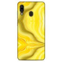 Mermer Desenli (11) Tema Tam Koruma Sarı Samsung Galaxy A20 Kılıf