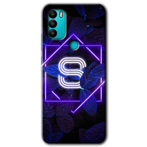 General Mobile GM 21 Plus Kılıf HD Desen Baskılı Arka Kapak - Dark Neon Yaprak S Harfi