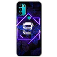 General Mobile GM 21 Plus Kılıf HD Desen Baskılı Arka Kapak - Dark Neon Yaprak S Harfi