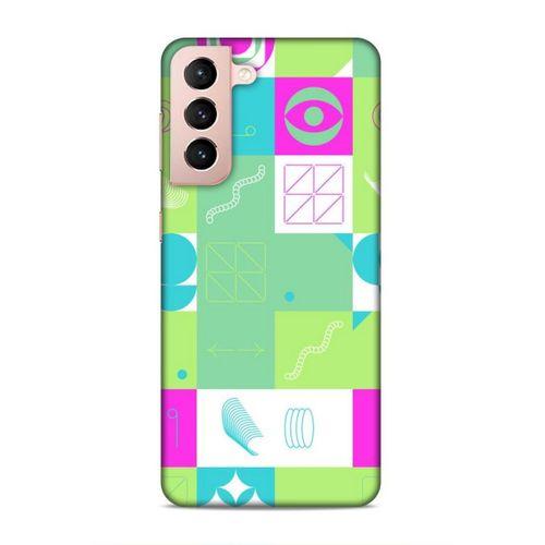 Samsung Galaxy S21 Uyumlu Kılıf Insomnia (30) Silicone Case Pembe Yeşil