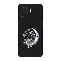 Oppo Reno 5 Lite Keyifli Astronot Desenli Premium Silikonlu Telefon Kılıfı