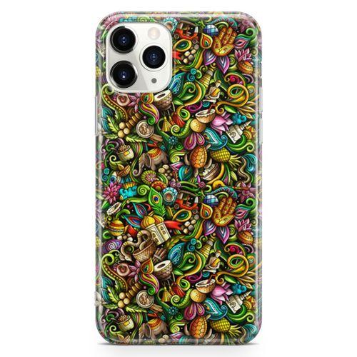 Apple iPhone 11 Pro Kılıf Doodle Hindistan Turu Arka Kapak Koruma Desenli Full Koruyucu