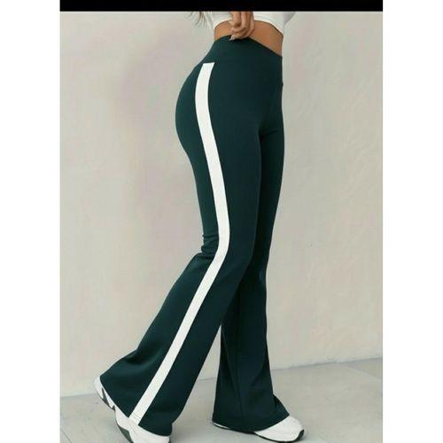 Kadın Yüksek Bel İspanyol Paçalı Yanlardan şerit Detaylı Dalgıç Tayt Pantolon