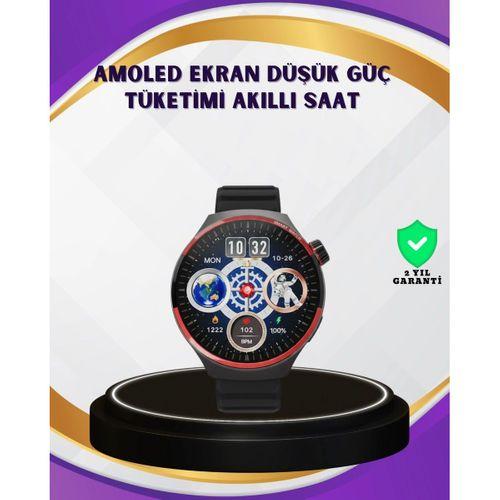 Dokunmatik Akıllı Saat Kablosuz Şarj Amoled Ekran