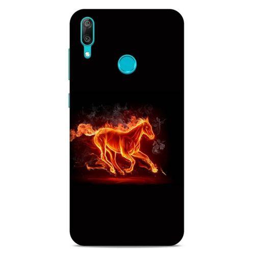 Lopard Huawei Y7 2019 Uyumlu Kılıf FireX (28) Arka Kapak Ateşli At