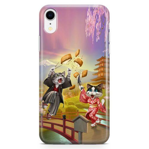 Apple iPhone XR Kılıf Geyşa Kediler Arka Kapak Koruma Desenli Full Koruyucu