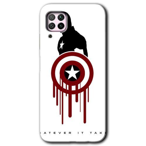 Huawei P40 Lite HD Baskılı Kılıf + 9D Tam Ekran Koruyucu - Captain Amerika