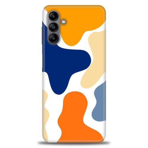 Samsung Galaxy A04S Kılıf HD Baskılı Kılıf - Turuncu Lekeler + Tam Ekran Koruyucu