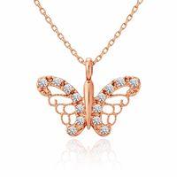 Gümüş Rose Kelebek Kadın Kolye