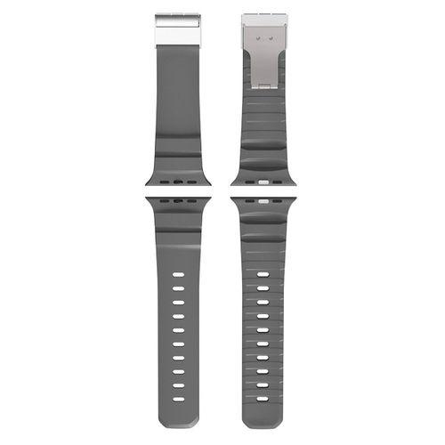 Apple Watch 44mm Zore KRD-145 Metal Tokalı Silikon Kordon
