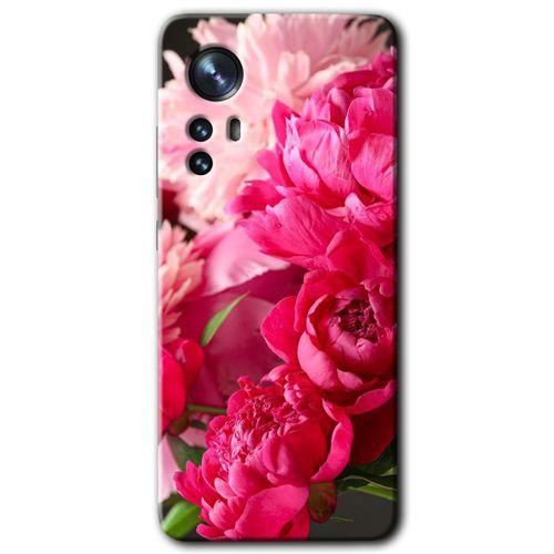 Xiaomi Mi 12 HD Baskılı Kılıf + 9D Tam Ekran Koruyucu - Kırmızı Beyaz Gül