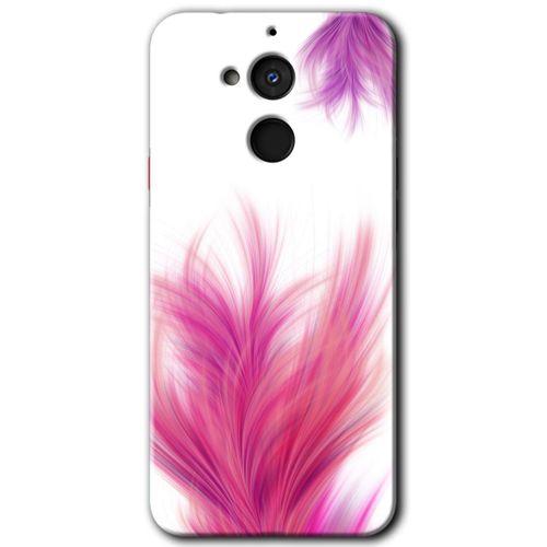 General Mobile GM 8 Kılıf HD Desen Baskılı Arka Kapak + Temperli Cam - Pembe Tüy