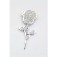 Çelik Gül Broş - Gümüş