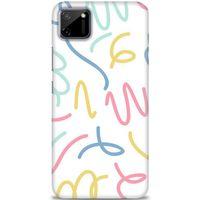 Realme C11 Kılıf HD Baskılı Kılıf - Renkli Çizgiler + Tam Ekran Koruyucu