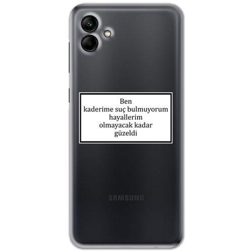 Galaxy A04 Kılıf HD Yazı Baskılı Silikon Arka Kapak - Yazı 5