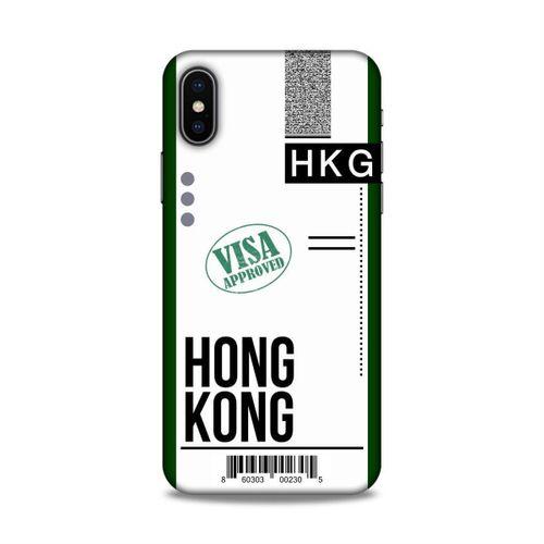 Apple iPhone XS Kılıf Uçak Bileti Hong Kong Arka Kapak Koruma Desenli Full Koruyucu