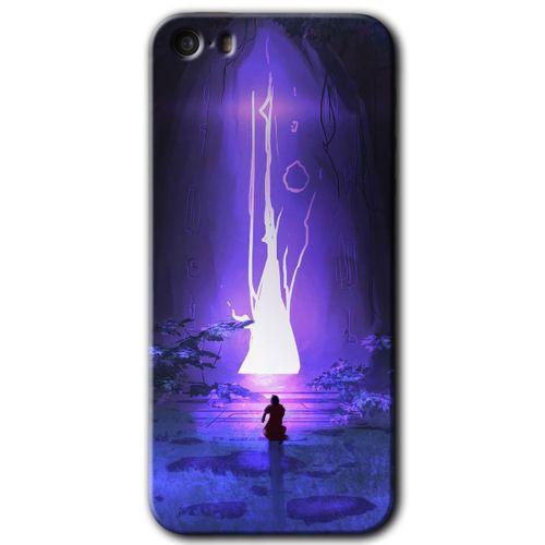MRCİLETİSİM iPhone 5s Kılıf HD Desen Baskılı Arka Kapak + Temperli Cam - Wanderer Silhouette