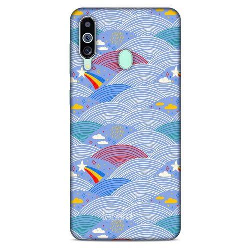 Samsung Galaxy M40 Kılıf Pastel Renkler (2) Kabı Mor Beyaz