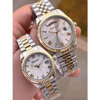 Ferrucci Çiftlere Özel Çelik Kordon Takvimli Kadran Sevgili Kombini Özel Çift Saati CFT.13029C01