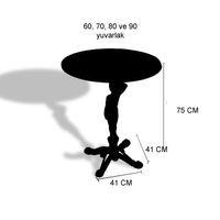 Dockers Çipa 1003 Döküm Ayak Yuvarlak Masa Çap 80cm - (Werzalit, Wermodin ve Allzalit Tabla) - Rocked