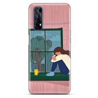 Oppo Realme 7 Kılıf Depresyon (18) Telefon Kılıfları Pembe Yeşil