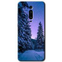 MRCİLETİSİM Xiaomi Mi 9T Kılıf HD Desen Baskılı Arka Kapak+Temperli Cam - Kış Manzarası