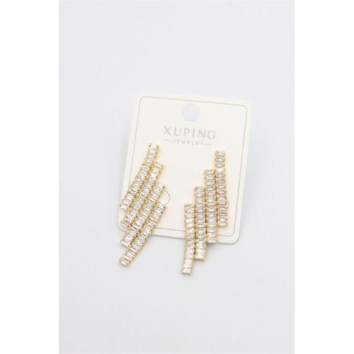 Baget Taşlı Küpe - Altın